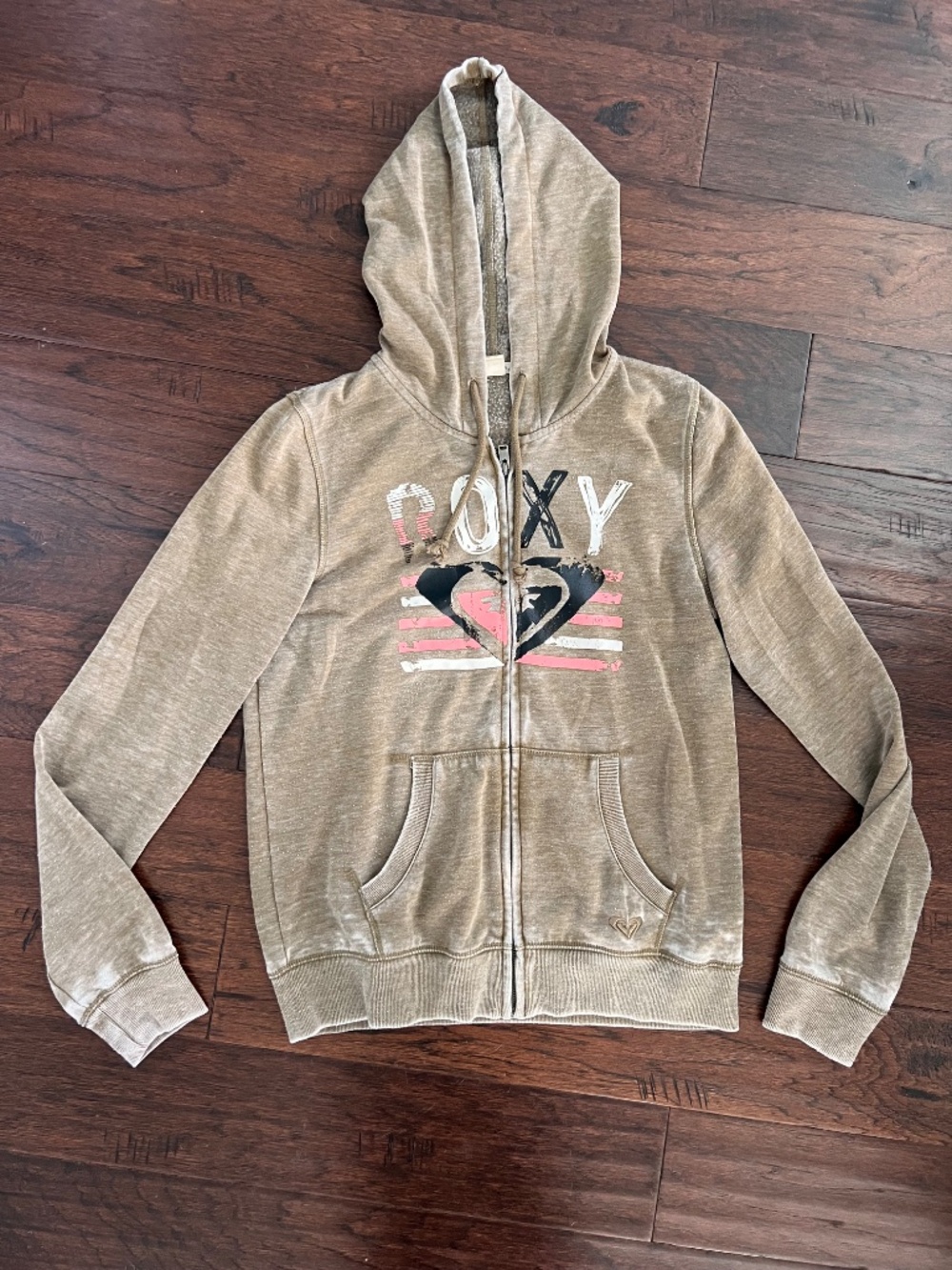 Vintage Distressed Roxy Hooded Sweatshirt Size XL